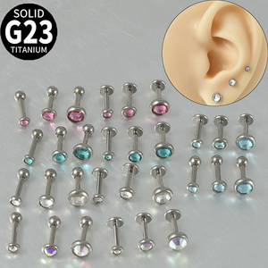 F136 Titanium 16G Studs Piercing Jewelry for Forward Helix Tragus Conch Lobe Labret Cartilage Earrings  for Women Men