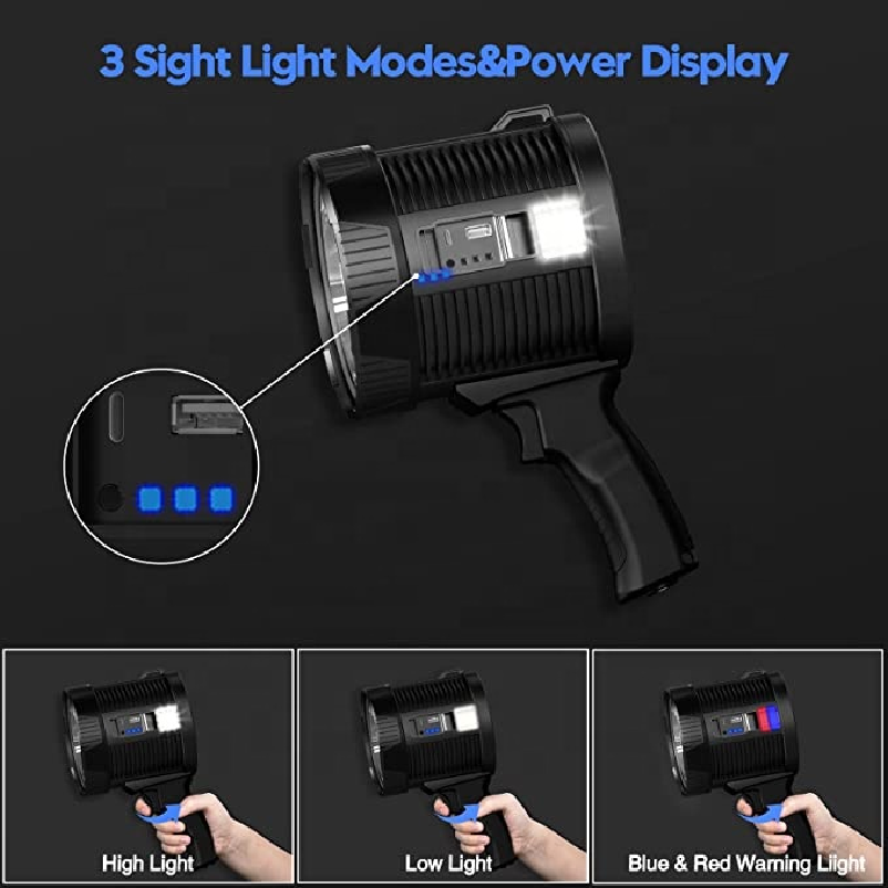 Portable Smart Led Hunting Defense New Design High Lumen Spotlights Flashlight Spotlights