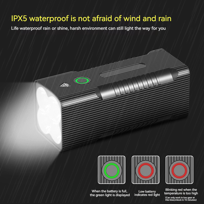 Modern High-power Aluminum Alloy Flashlight High Brightness 8000 Lumens Usb Rechargeable Led Flashlight