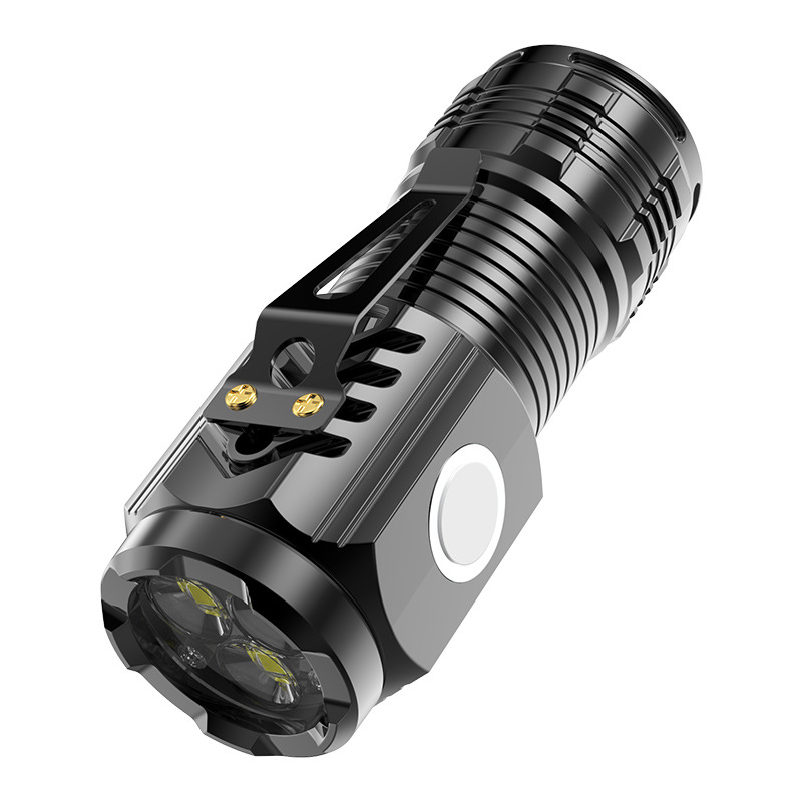 Waterproof Hiking Emergency Lighting Lumens Magnet Metal Clip Type C Usb Flashlight Abs Plastic Led Flashlight