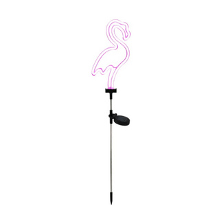 Outdoor Waterproof Patio Walkway Neon Lighting Flamingos Solar Garden Post Lights