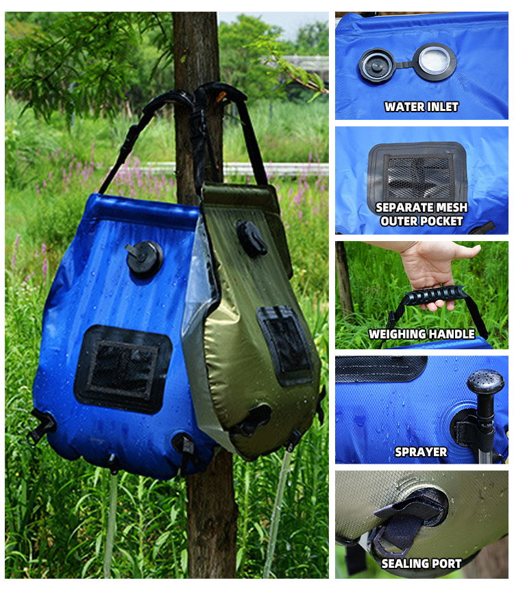 20L Water Bag Quick Open Single Tent Camping Shower Tent Outdoor Shower Tent With Solar Shower Bag