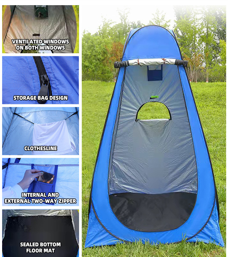 20L Water Bag Quick Open Single Tent Camping Shower Tent Outdoor Shower Tent With Solar Shower Bag