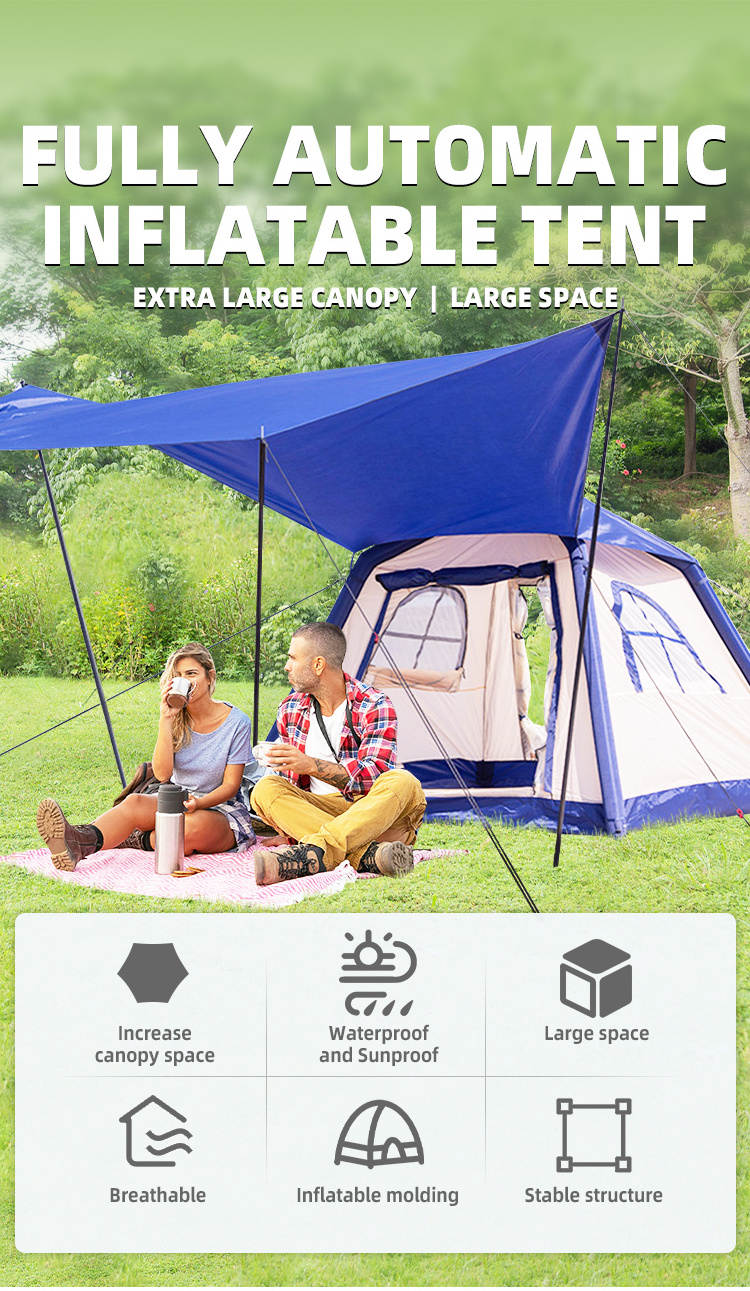 New Independent Air Column Beach Canopy Tent Trap 4 Person Tent Automatic Inflatable Camping Tent For Child Friend Play In Beach