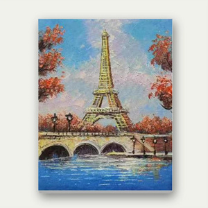 Handmade oil painting modern home decoration Eiffel Tower Large quantity of low prices  small size wholesale canvases