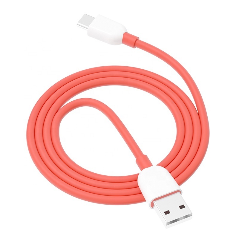 Silicon USB A to C cable for type-c Quick Charger silicone USB-c sync data transfer type c fast charging cable