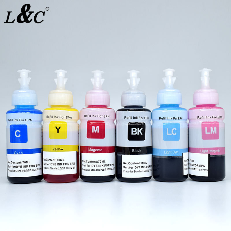 digital printing compatible 673 T673 dye inkjet printer machine refill water based bulk ink for Epson Printers  L556 L805