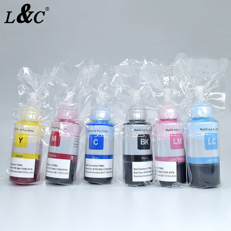 digital printing compatible 673 T673 dye inkjet printer machine refill water based bulk ink for Epson Printers  L556 L805