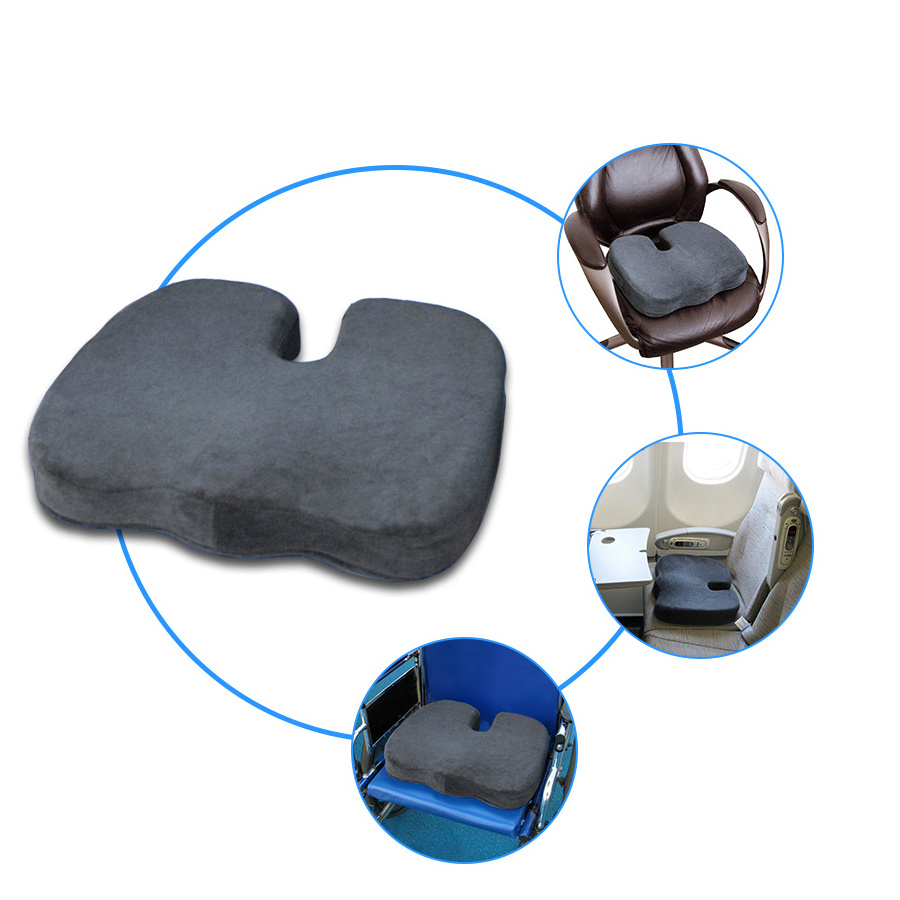 Office Chair High Density Relieves Back Tailbone Prostate Hemorrhoid Memory Foam U Shape Seat Cushion With Anti Slip Bottom