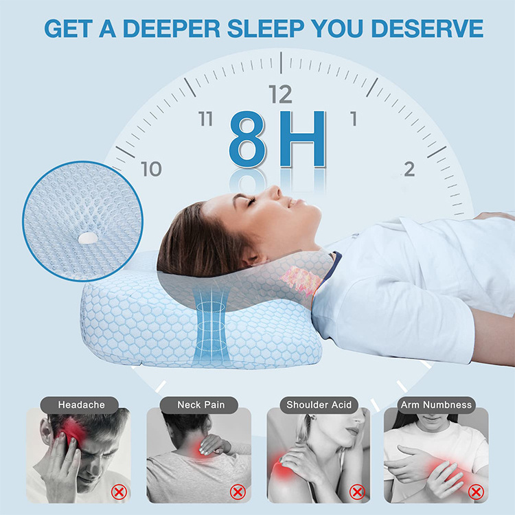 Comfort Sleep Almohada Cervical Neck Orthopedic Soft Oreiller Kissen Gel Memory Foam Spring Support Pillow With Cover