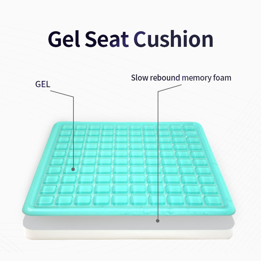 41*41*3 Square Ice Gel Seat Cushion Orthopedic Memory Foam Mesh Sciatica Gel U Shaped Chair Seat Cushion Pad