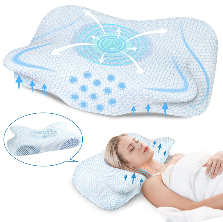 Comfort Sleep Almohada Cervical Neck Orthopedic Soft Oreiller Kissen Gel Memory Foam Spring Support Pillow With Cover