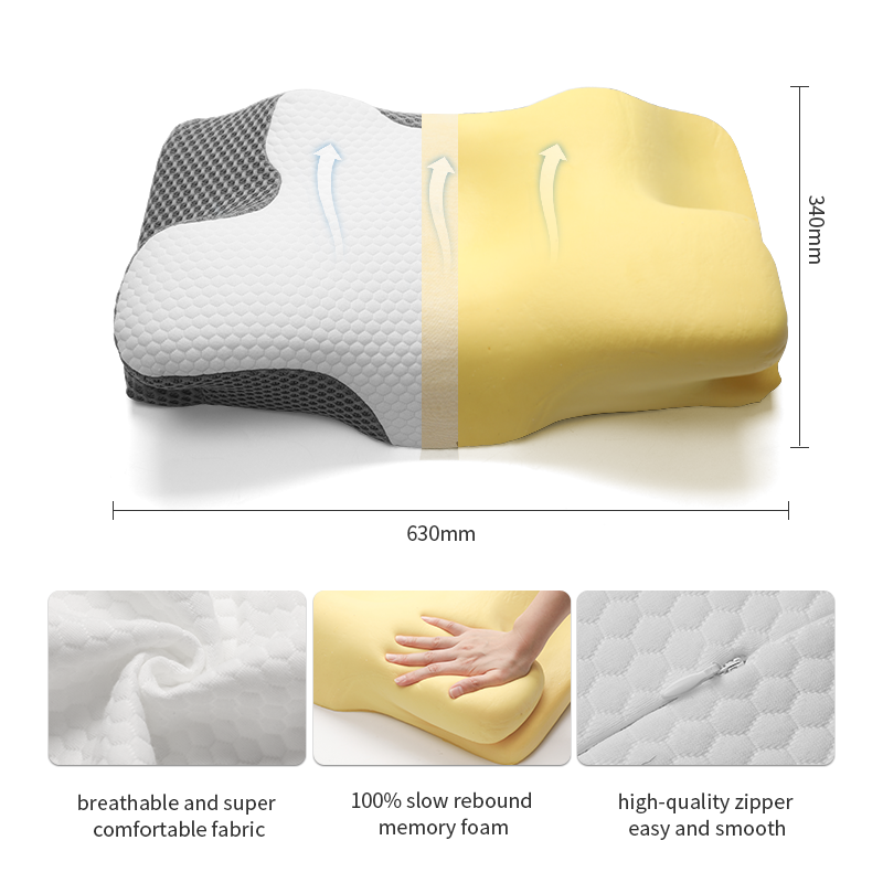 Pulatree Ergonomic Cervical Pillow For Sleeping Orthopedic Support Pillows Odorless Contour Neck Pain Memory Foam Pillow