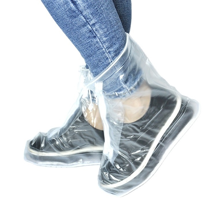 chinese cheap price transparent waterproof Reusable PVC Rubber Sole Overshoes shoe boot