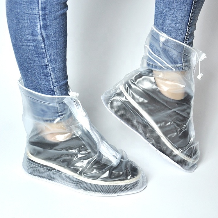 chinese cheap price transparent waterproof Reusable PVC Rubber Sole Overshoes shoe boot