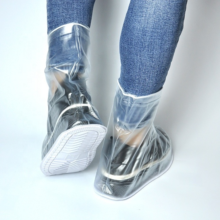 chinese cheap price transparent waterproof Reusable PVC Rubber Sole Overshoes shoe boot