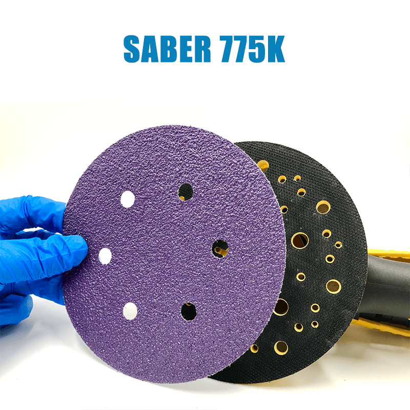 Factory direct sale 6 inch 150mm 6 hole ceramic purple clay sandpaper for polishing car furniture metal