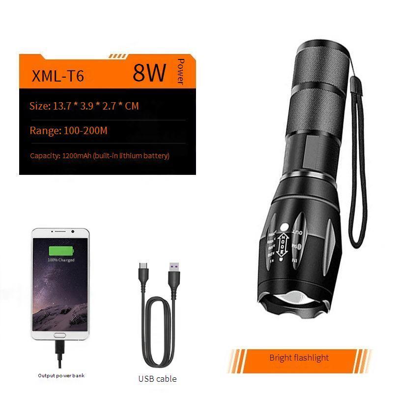 Rechargeable Small Flashlight Powerful Tactical Flashlight with Zoomable Water Resistant Torch for Hiking Camping