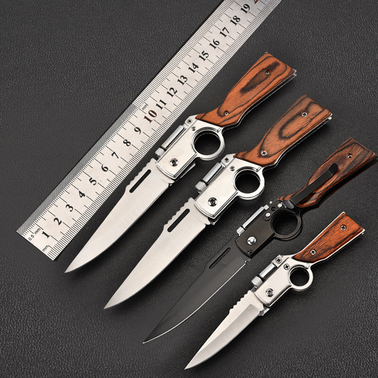 Wholesale Folding Knife Multitool Outdoor Camping Survival Knife Small Pocket Knife with Clip LED Flashlight