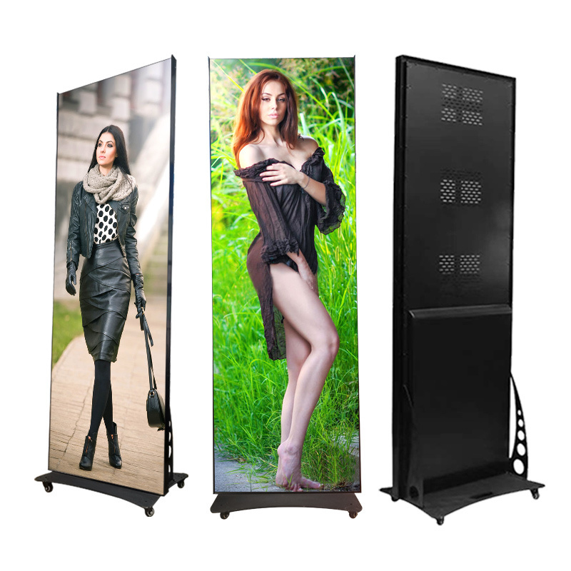 Lecede 4g Wifi Control Floor Standing Portable Commercial Advertising Digital Mirror Led Poster Screen For Store Hotel