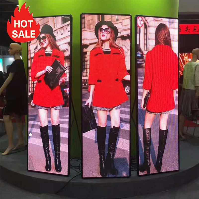 Lecede 4g Wifi Control Floor Standing Portable Commercial Advertising Digital Mirror Led Poster Screen For Store Hotel