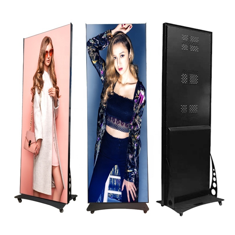 Lecede 4g Wifi Control Floor Standing Portable Commercial Advertising Digital Mirror Led Poster Screen For Store Hotel