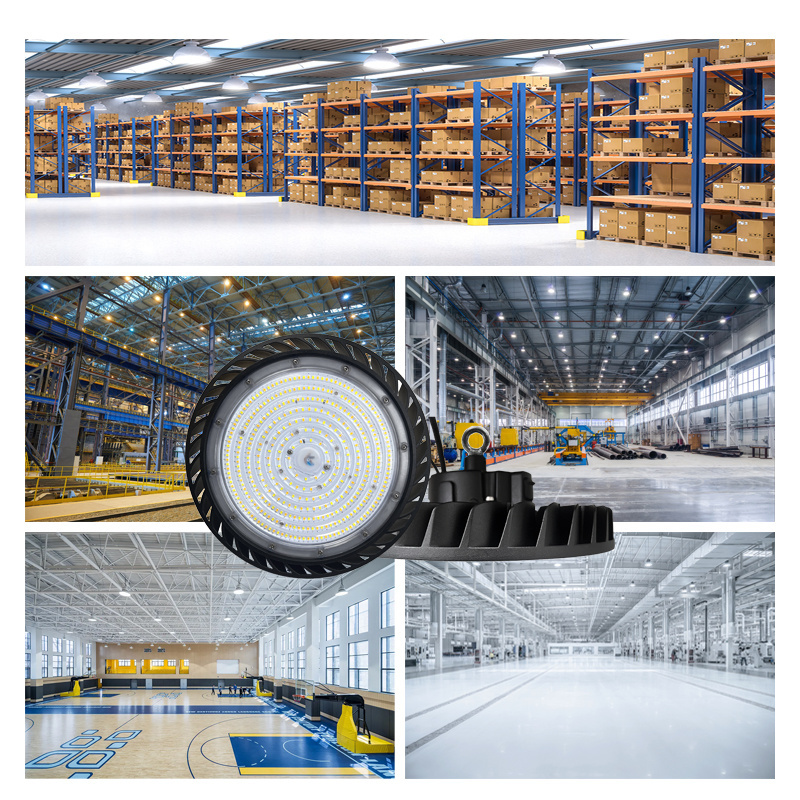 Adjustable Power Industrial Warehouse Lighting Led Light CCT Waterproof IP65 UFO High Bay Light 100w 150w 200w 240w