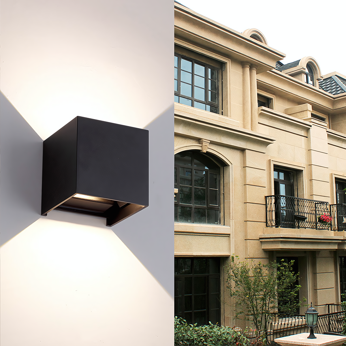 Square Adjustable Sconce Lamp Outdoor Garden Porch IP65 Modern Shine Up & Down 6W 12W Led Wall Light Up Down Lamp