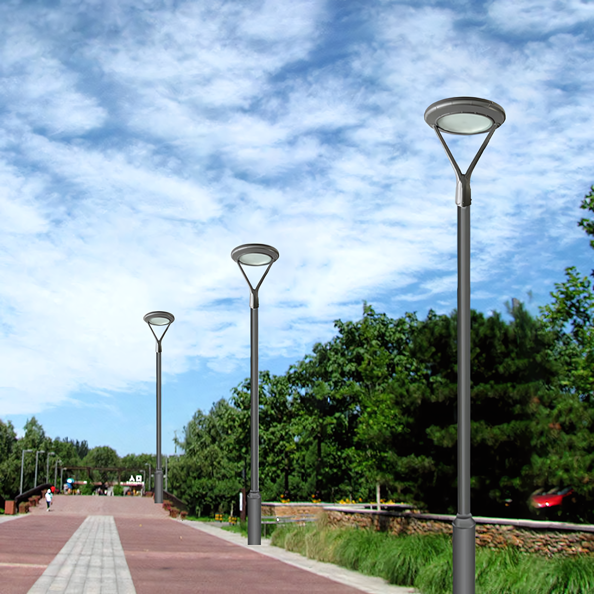 Led Luminaria Pole Mounted Aluminum Outdoor Road Street Pathway Parklot Home Yard Lawn Waterproof Ip65 Garden Light