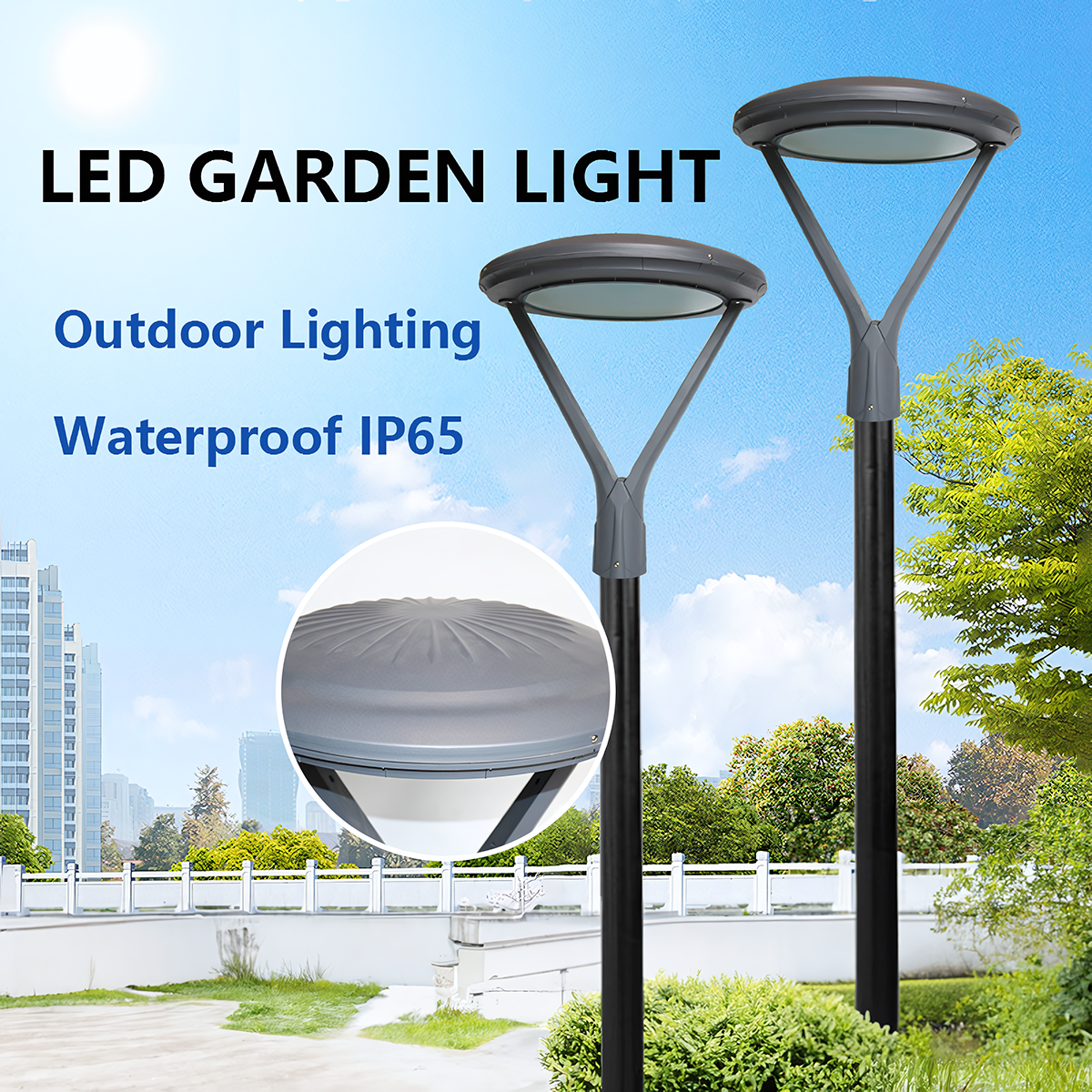 Led Luminaria Pole Mounted Aluminum Outdoor Road Street Pathway Parklot Home Yard Lawn Waterproof Ip65 Garden Light