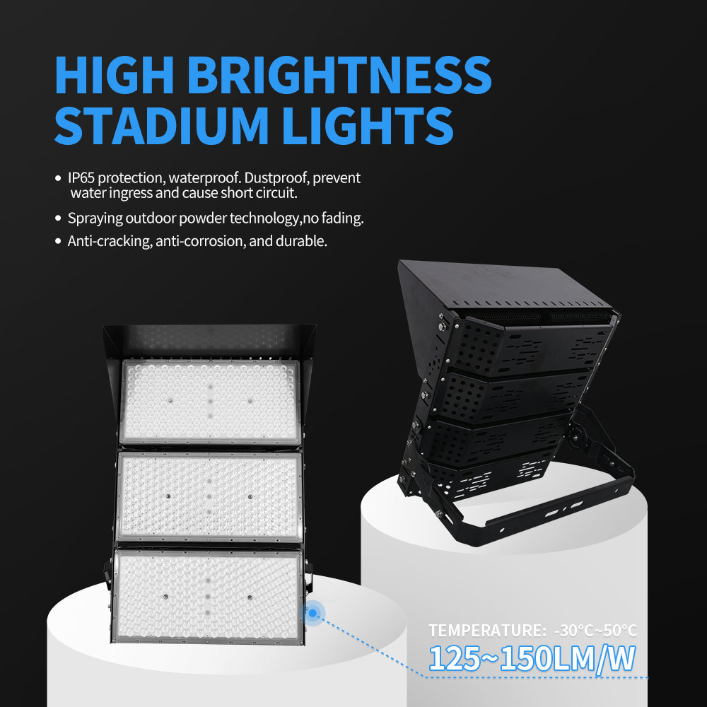 High Brightness 18 Meter Light Pole LED Stadium Adjustable Lighting Angle Sports Football 1000W Stadium LED Flood Light