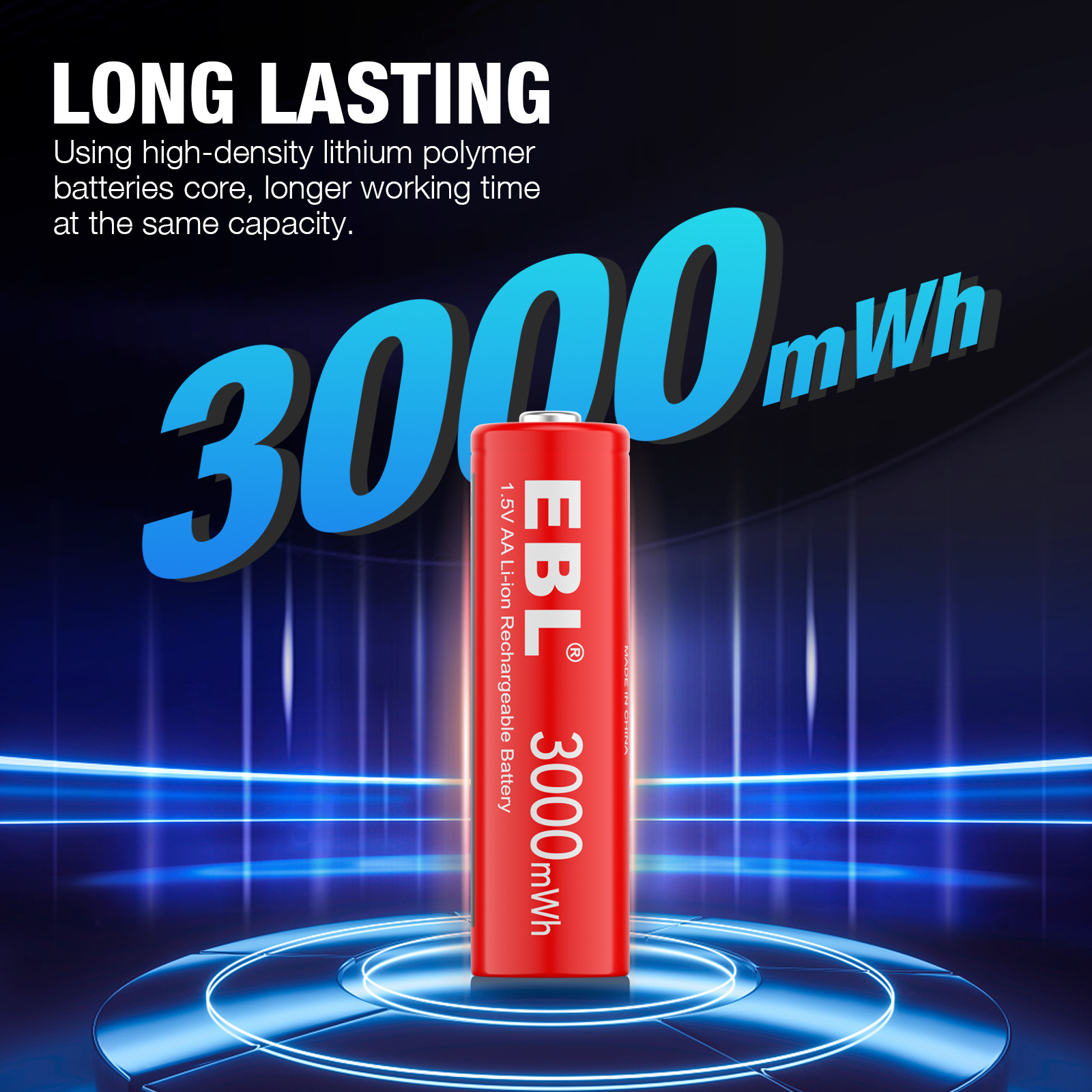 AA Lithium Battery 1.5V 3000mWh Battery AA Rechargeable Battery