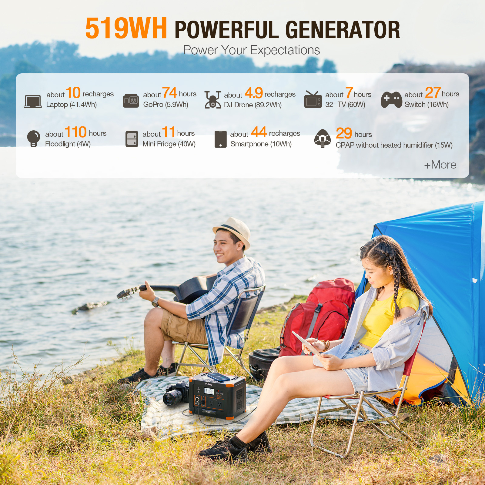 Outdoor Portable Power Station 330w 500W 1000w High-power Emergency Power Supply With 100W Portable Solar Panel