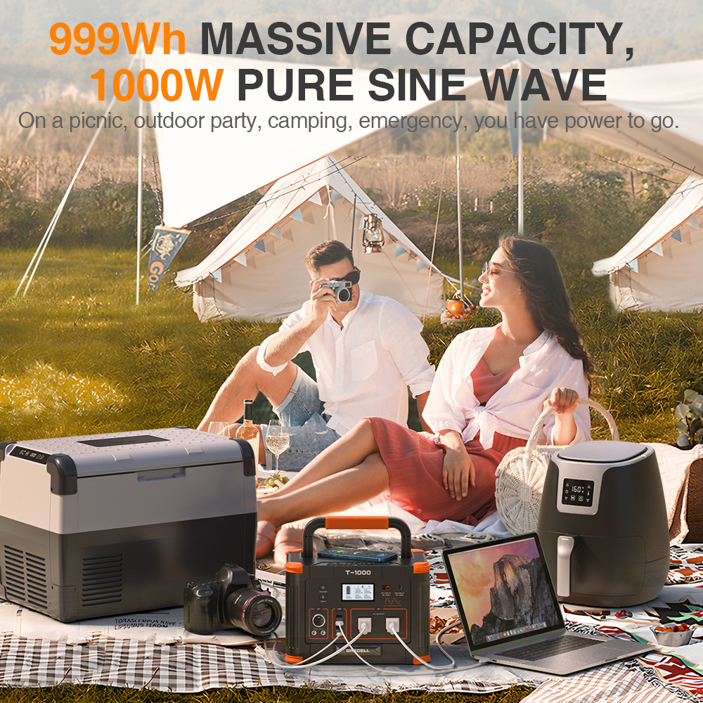 1000W Outdoor Mobile Power 110v 220v High-power Energy Storage Multifunctional Wireless Emergency Power Supply For USA