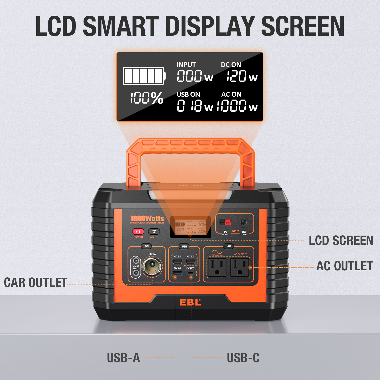 1000 Watt Portable Power Stations Portable Power Station 220V Portable Power Station For Outdoor Camping Hiking