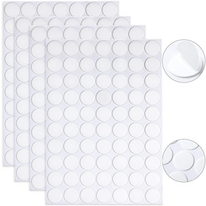 20mm Adhesive Sticky Tack Double Sided Removable Dots Clear Round Reusable Mounting Stickers Transparent Tacky Circle Glue Tape