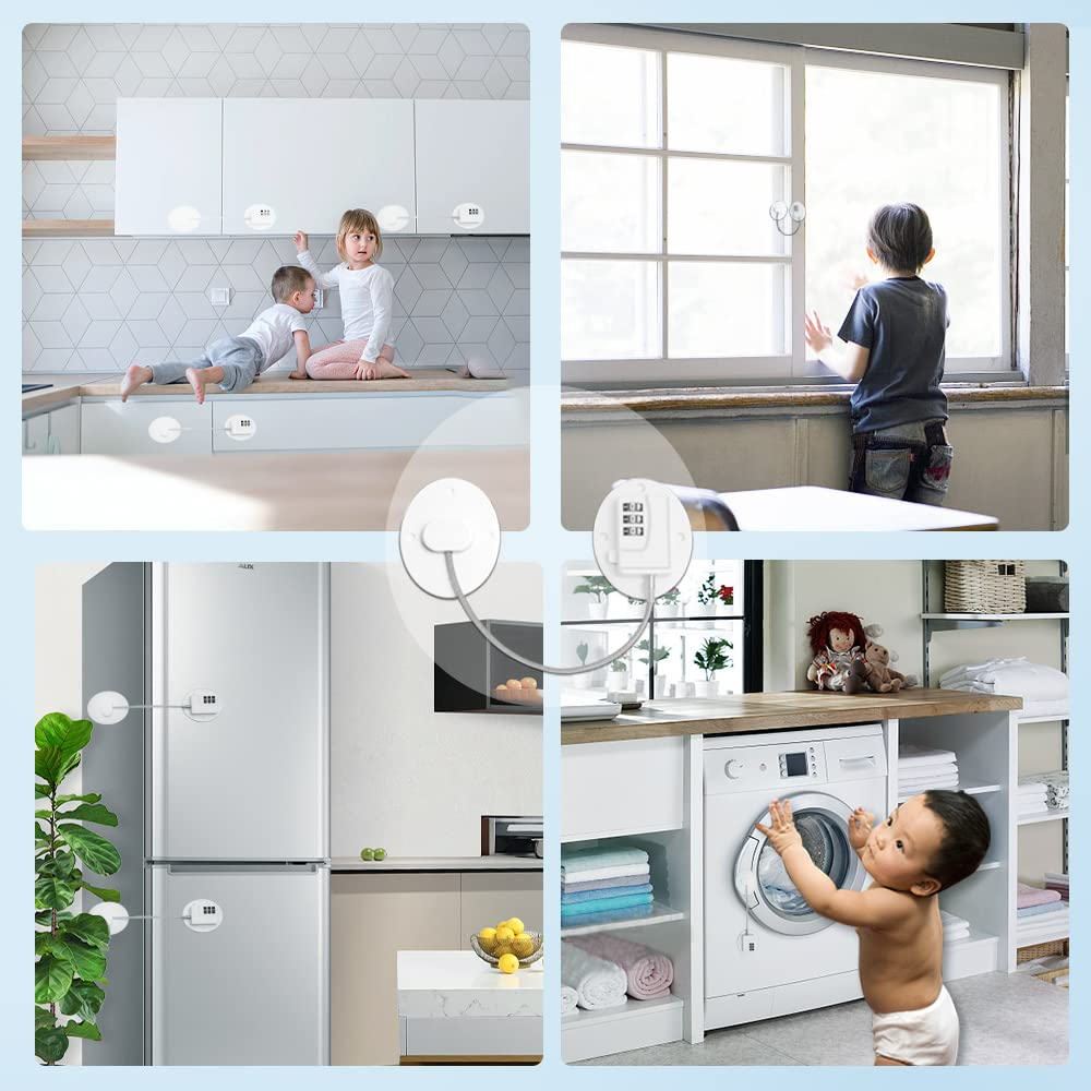 Child Safety Adhesive Keyless Digital Refrigerator Lock Chest Freezer Combination Mini Fridge Locks For Kids