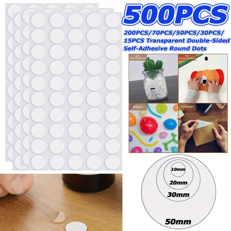 Double-Sided Adhesive Dots Sticky Tack Removable Poster Putty Clear Round Reusable Mounting Stickers Transparent Tacky Glue Tape