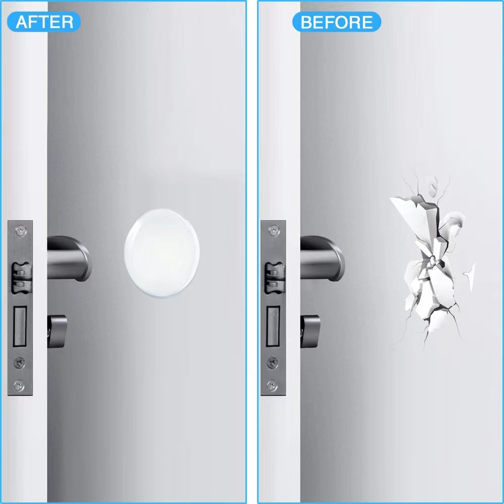 50MM round door handle buffer wall protector transparent self-adhesive clear buffer wall guard