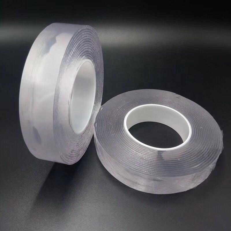 Nano Tape Reusable Traceless Gel Grip Tape Transparent Double-Sided Gel Mat Adhesive Silicone Clear Mounting Tape Heavy Duty