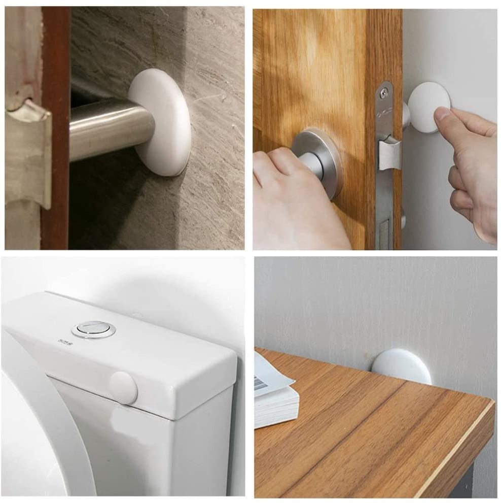 Door Stopper Rubber Stainless Steel Handle Door Stopper New Trend No Damage Invisible Self-adhesive Clear Buffer Wall Guard 40MM