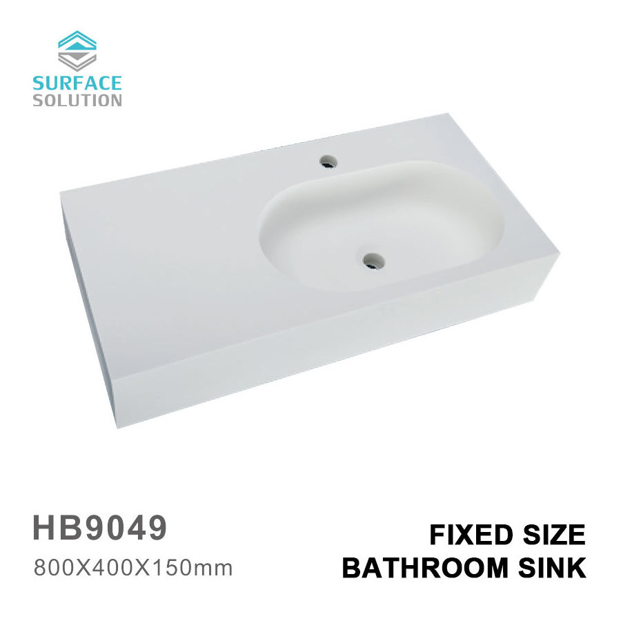 China Modern Artificial Stone Acrylic Resin Hand Wash Basin Wall Hung Mounted Solid Surface Corians Bathroom Sinks