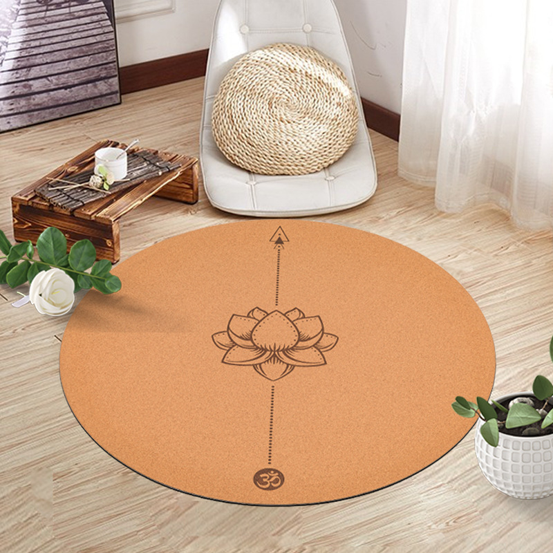 Cork Natural Rubber Meditation Mat Thickened Meditation Cushion Circular Flat Support Inverted Home Yoga Mat