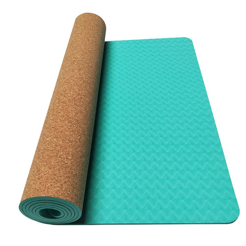 Lezyan 68cm Width Large  Non Slip Mat Cork Yoga Mat Custom Logo Eco-Friendly