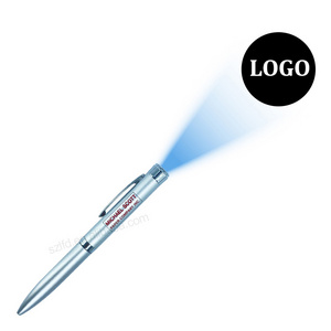 Promotional metal led light up ball point stylus pen with custom logo metal led light laser pen