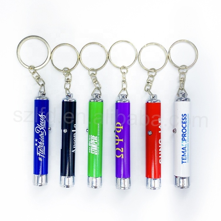 2022 Hot sale Custom logo keychain for promotion LED Projector flashlight key chain Laser logo keyring