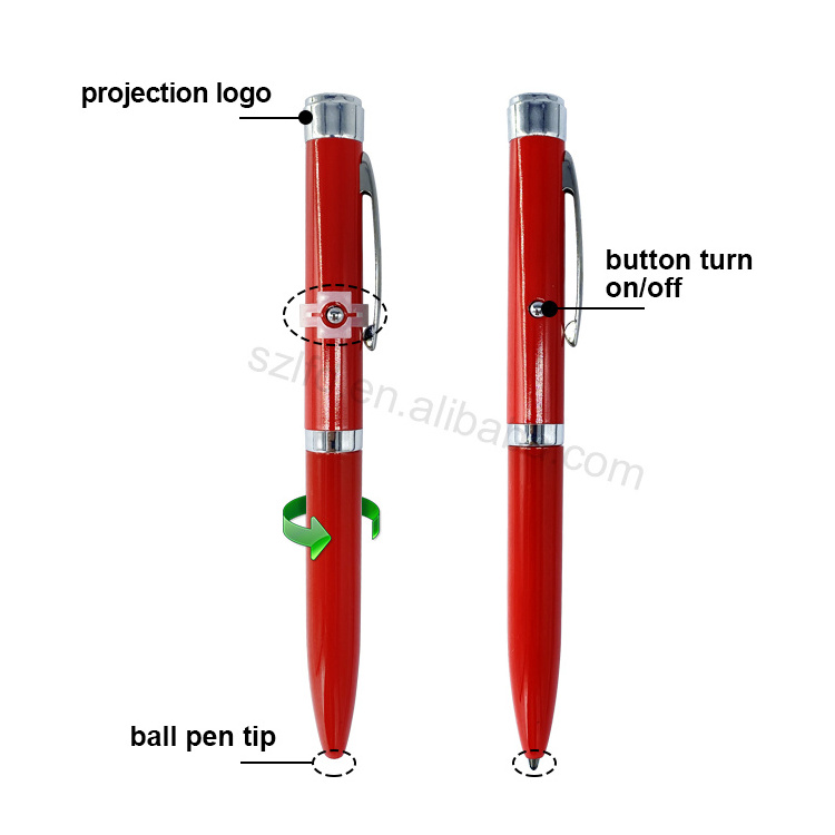 Promotional LED light multi-functional pen with custom logo Projector Ballpoint Pen