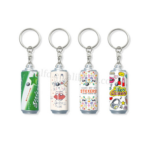 kids mini cartoon flashlight projector torch company logo advertising keychain Cola Can shape keyring