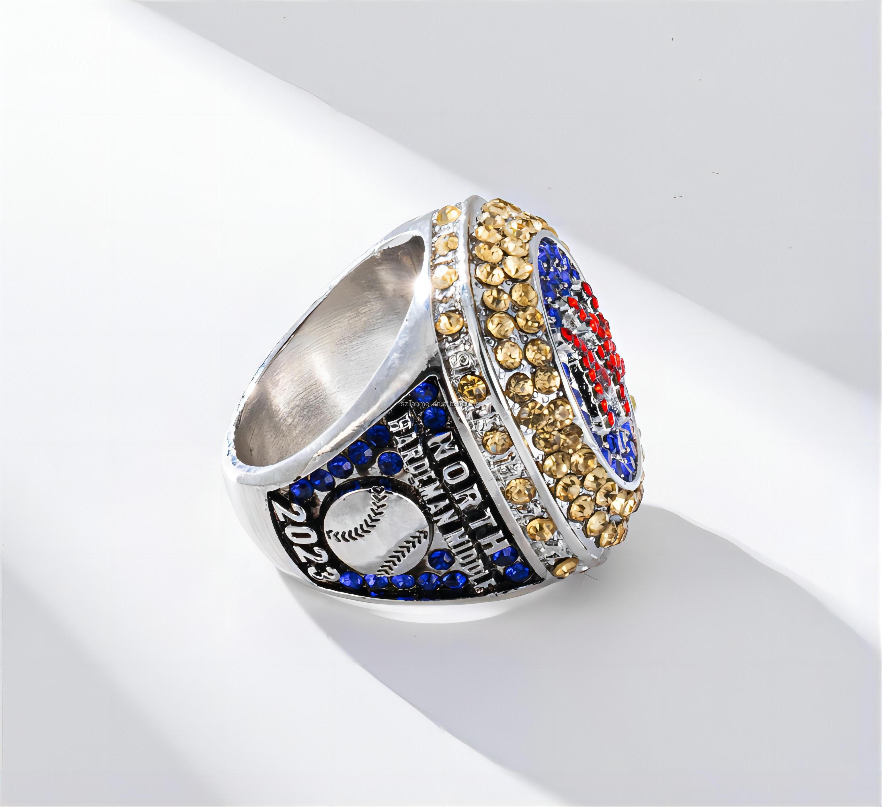 Hot Selling Football Basketball Baseball Softball Hockey Sports Award Men's Customized Name Logo Customized Championship Ring