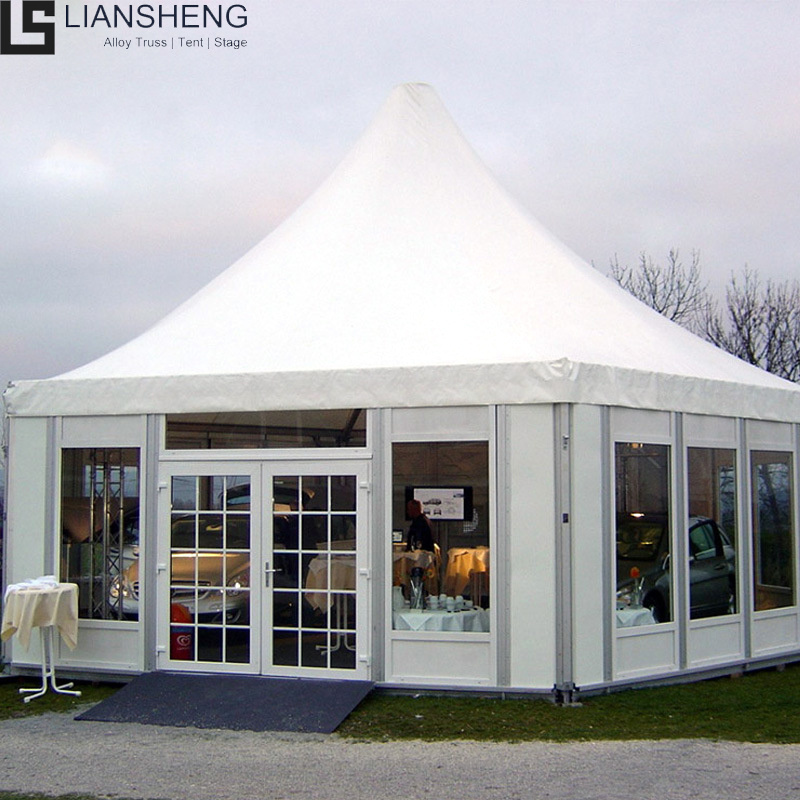 5x5 Aluminum Alloy Pagoda Tent for Wedding Party Waterproof with PVC Cover Custom Printed Logo Fabric Side Wall